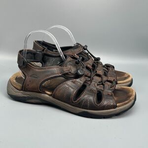 Abeo Sport Anacapa Men's 11 Brown Leather Adjustable Straps Fisherman Sandals